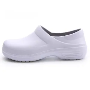 chef-kok veiligheidsschoenen antislip keukenwerkschoenen voor heren dames oliebestendige waterdichte regenlaarzen EVA lichtgewicht zachte waterschoenen - White, 44