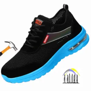 zomer ademende mesh veiligheidsschoenen anti-lek veiligheidssneakers stalen neus werklaarzen constructie werkschoenen voor heren dames