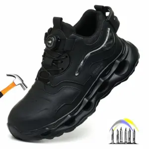 Schoenen met stalen neus voor heren Dames Onverwoestbare veiligheidsschoenen Lichtgewicht antislip lekbestendige luchtkussen Ademende werkschoenen