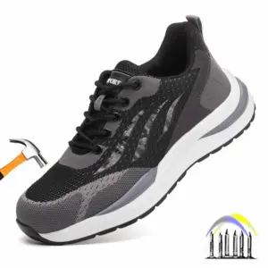 veiligheidslaarzen met plastic neus, constructiewerkschoenen voor heren, lichtgewicht werkschoenen, lekbestendige, onverwoestbare veiligheidssneakers