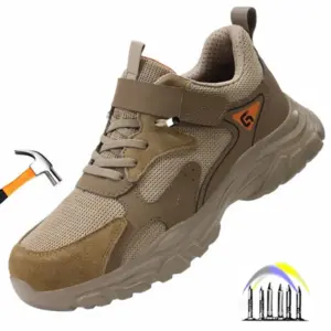 veiligheidsschoenen op de bouwplaats, comfortabele werkschoenen met plaatstaal, teenbeschermingsschoenen, anti-lek veiligheidssneakers, laarzen