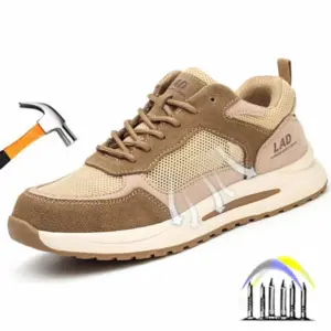 lichte zomerveiligheidsschoenen voor heren, ademende werkschoenen, geurbestendige werklaarzen met stalen neus, bouwbeschermingsschoenen