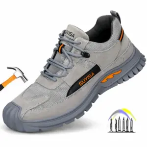 zomerwerkschoenen met bescherming bouwplaats ademende mesh veiligheidsschoenen anti-lek antislip werklaarzen met stalen neus