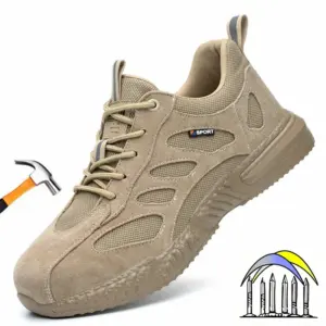 Lichte, comfortabele veiligheidsschoenen met kunststof neusbescherming voor heren, beschermende werksneakers, antislip werkschoenen