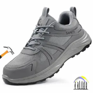 Schoenen met stalen neus voor heren Antislip Onverwoestbare veiligheidstennisschoenen Lichtgewicht ademende constructie Sneakers anti-lek