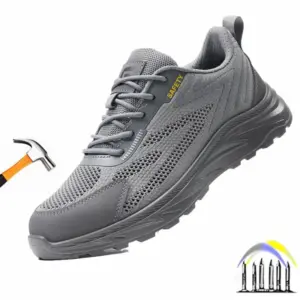 mesh veiligheidsschoenen ademende werkschoenen met stalen neus, lekbestendige beschermende werklaarzen Comfortabele industriële sneakers