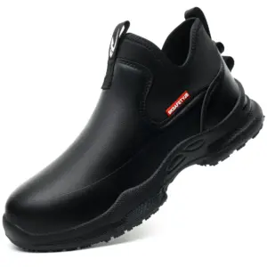 antislip keukenwerkschoenen antislip waterdichte werklaarzen lichtgewicht veiligheidsschoenen voor heren chef-kok werkschoenen leren sneakers