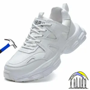 Stalen neus veiligheidsschoenen anti-perforatie antislip werkschoenen voor dames Comfortabele veiligheidsschoenen Lichtgewicht ademende industriële sneakers