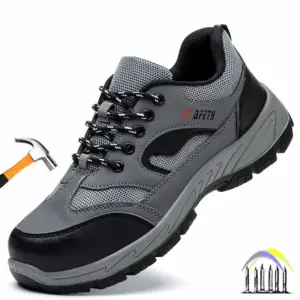 Zomerwerksneakers met ijzeren neus Industriële ademende werkschoenen Veiligheidsschoenen met stalen neus Heren Anti-steek beschermende werklaarzen