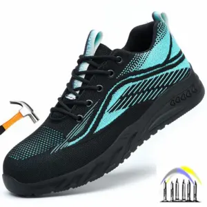 anti-smash sneakers met stalen neus anti-leklaars van veiligheidswerkschoenen met beschermende neus lichtgewicht ademende veiligheidsschoenen