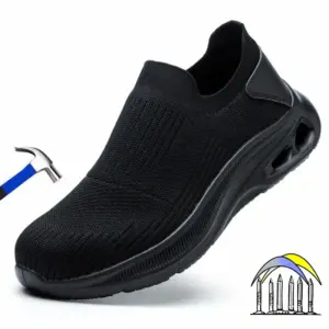schoenen met stalen neus voor heren dames instapwerklaarzen comfortabele ademende werkschoenen zwarte antislip lichtgewicht veiligheidsschoenen