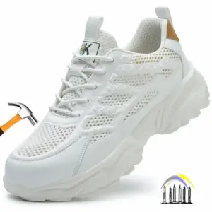 Zomersafety Sneakers Witte Veiligheidswerkschoenen Voor Mannen Werken Ademende Schoenen Comfortabele Vrouw Veiligheidsschoenen Plastic Neus Laars