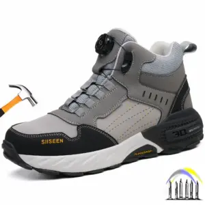 Veiligheidsschoenen met draaibare knop Stalen neusbeschermers Werkschoenen Anti-crush Anti-lek Beschermende werklaarzen Antislip industriële schoenen