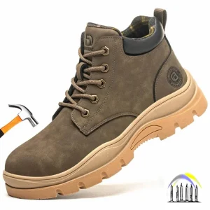 Schoenen met stalen neus Winterveiligheidsschoenen voor heren Anti-smash lekbestendige veiligheidslaars voor ingenieurs beschermende onverwoestbare schoenen