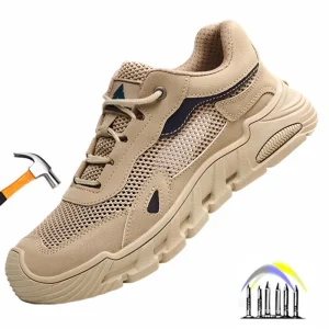 zomer mesh veiligheidsschoenen met stalen neus werkschoenen met bescherming lichtgewicht werklaarzen ademende werksneakers voor heren