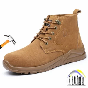 industriële constructie anti-lek suède werkschoenen anti-smash stalen neus werklaarzen voor heren dames lichtgewicht veiligheidsschoenen 46