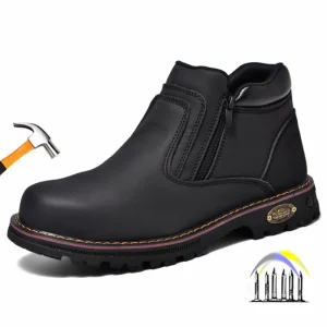 werkschoenen voor heren waterdichte veiligheidsschoenen heren anti-vonk leren laarzen heren anti-lek antislip lasschoen zwarte werkschoenen