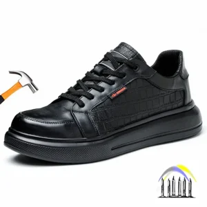 veiligheidslaarzen met plastic neus zwart leer elektricien werkschoenen heren waterdichte sneakers anti-lek zachte veiligheidsschoenen voor heren