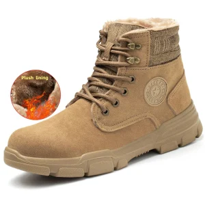 Winterveiligheidsschoenen met bescherming Stalen neus Veiligheidslaarzen voor lasser Anti-smash Lekbestendige constructiewerkschoenen voor heren