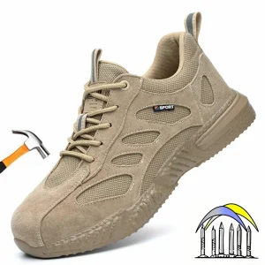 Lichte, comfortabele veiligheidsschoenen met kunststof neusbescherming voor heren, beschermende werksneakers, antislip werkschoenen