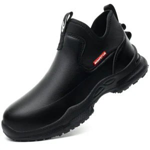 antislip keukenwerkschoenen antislip waterdichte werklaarzen lichtgewicht veiligheidsschoenen voor heren chef-kok werkschoenen leren sneakers