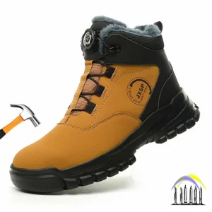 warme werklaarzen winterveiligheidsschoenen industriële schoenen met roterende knop hoge laarzen met stalen neus waterdichte antislip werkschoenen