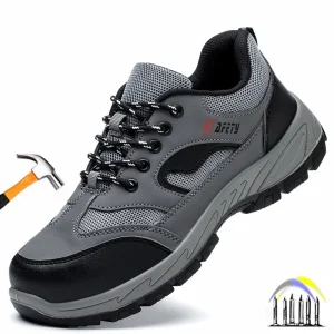 Zomerwerksneakers met ijzeren neus Industriële ademende werkschoenen Veiligheidsschoenen met stalen neus Heren Anti-steek beschermende werklaarzen