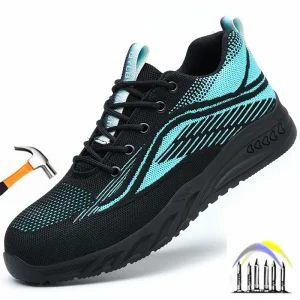 anti-smash sneakers met stalen neus anti-leklaars van veiligheidswerkschoenen met beschermende neus lichtgewicht ademende veiligheidsschoenen