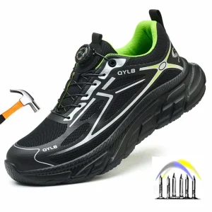 antislip lichte veiligheidsschoenen met draaiknop, ademende werkschoenen, heren, industriële constructie, comfortabele veiligheidsschoenen